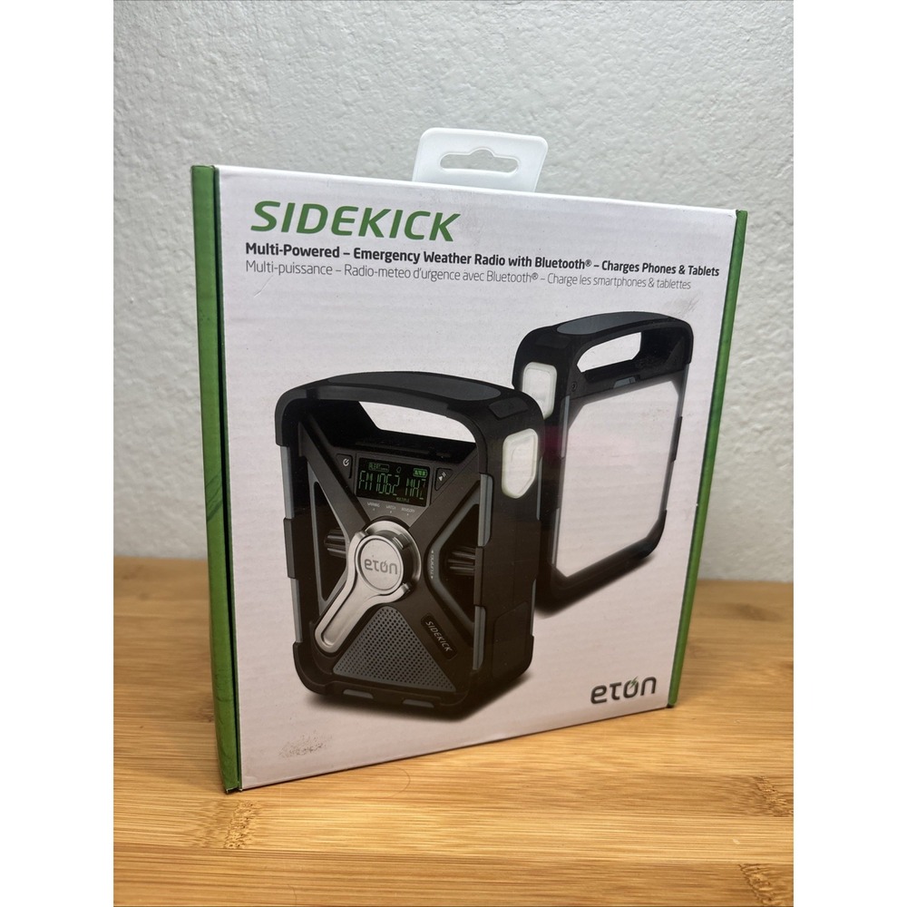 Eton Sidekick Emergency AM/FM Weather Alert Radio Bluetooth Phone Charger NEW